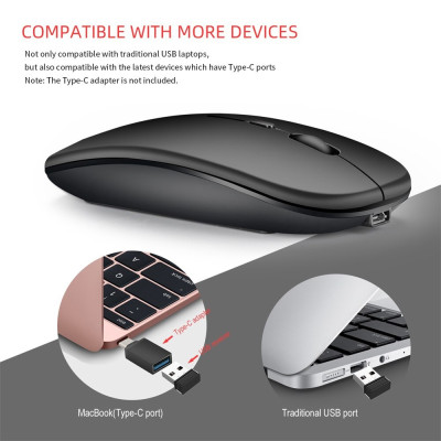 Chuột Không Dây 2.4G Bluetooth 5.0 1600DPI M90 - Hàng Nhập Khẩu
