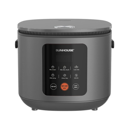Nồi cơm điện tử 1.5L Sunhouse SHD8825 - 700W, 6 chức năng, Hẹn giờ nấu 24h, Chống dính Daikin 2 lớp, Lòng nồi 1.2mm - Hàng chính hãng