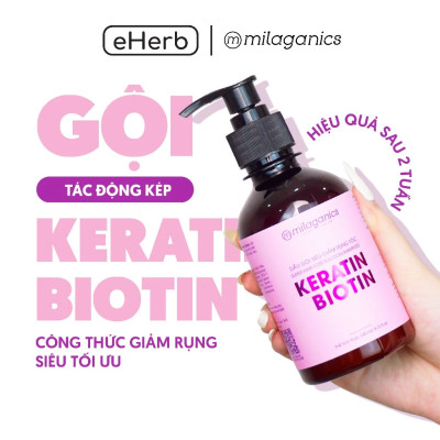 Dầu gội MILAGANICS - Keratin & Biotin, mọc tóc nhanh, ngừa rụng, hiệu quả sau 2 tuần - 240ml