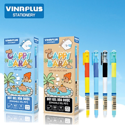 Cây Bút Gel VNP-530 Ngòi 0,5mm Có Đầu Xoá Được Nhiều Mẫu Cute Mực Xanh, Mực Đen Thiết Kế Đơn Giản
