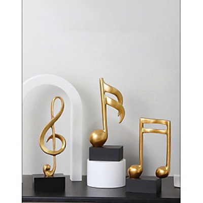 Mô hình 3 nốt nhạc, khoá sol mạ đồng trang trí đàn Piano, đồ decor trang trí nội thất tủ kệ , bàn làm việc - Hàng chính hãng