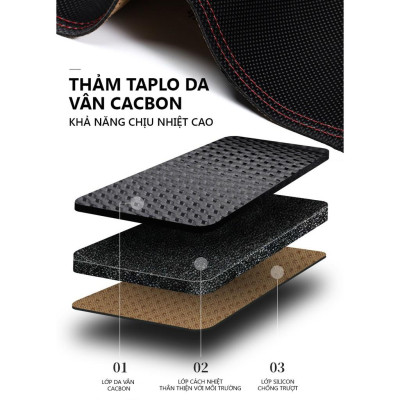 Thảm Taplo Da Vân Carbon Xe Hyundai Kona cao cấp có chống trượt