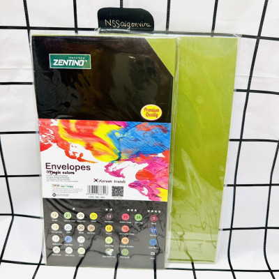 Xấp 10 Cái Bao Thư 12*22 Zentino Màu Sắc Đa Dạng