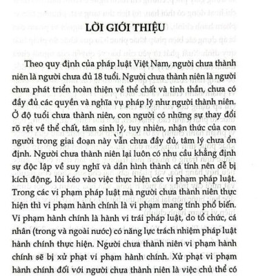 Xử Phạt Vi Phạm Hành Chính Đối Với Người Chưa Thành Niên - Thực Trạng Và Hướng Hoàn Thiện