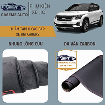 [KIA CARENS] Thảm Taplo 3 Lớp Dành Cho Xe KIA CARENS, Nhung Lông Cừu Và Da Vân Carbon Cao Cấp - Hàng Chính Hãng