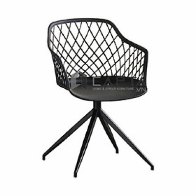 Ghế cafe tiếp khách nhựa màu đen MESH A-S Nội thất Capta Ghế nhựa PP màu đen cao cấp có chân sắt sơn tĩnh điện màu đen chair tại hcm