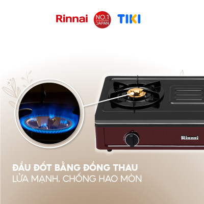 Bếp gas dương Rinnai RV-B271SR(EB) mặt bếp men và kiềng bếp men - Hàng chính hãng.