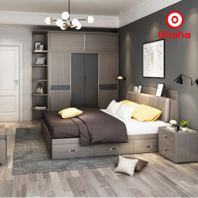 [Miễn phí vận chuyển & lắp đặt] Giường ngủ thông minh cao cấp bọc nệm đầu giường gỗ công nghiệp Ohaha - GN007