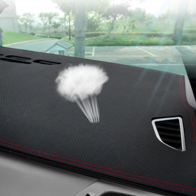 Thảm taplo ô tô Innova (2016 - 2019) loại da vân cacbon chống nắng, chống nứt vỡ taplo, thảm taplo innova