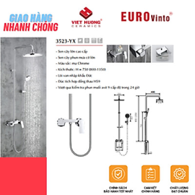 BỘ SEN TẮM ĐỒNG THAU NÓNG LẠNH EUROVINTO CAO CẤP MÃ 3523-YX