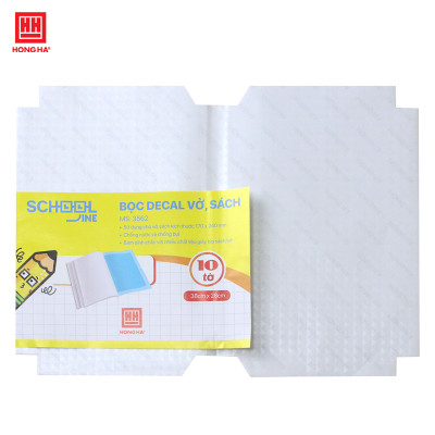 Bọc decal Hồng Hà  vở ô ly, sách bài tập ( 280x380mm ) (10 chiếc/tập) - 3562