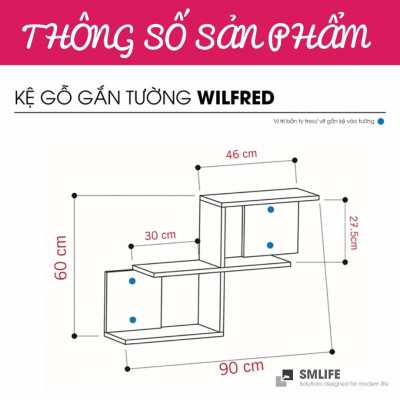 Kệ Treo Tường Phòng Khách SMLIFE Wilfred
