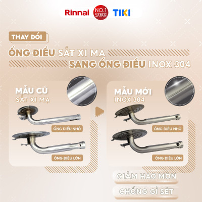 Bếp gas dương Rinnai RV-MC27BE mặt bếp men và kiềng bếp men - Hàng chính hãng.