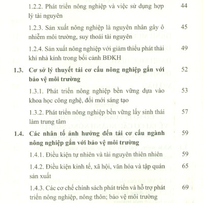 Tái Cơ Cấu Ngành Nông Nghiệp Gắn Với Bảo Vệ Môi Trường Vùng Trung Du Và Miền Núi Phía Bắc (Sách chuyên khảo)