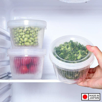 Bộ hộp đựng thực phẩm tròn 2 lớp W/S 500ml - Hàng nội địa Nhật Bản nhập khẩu chính hãng