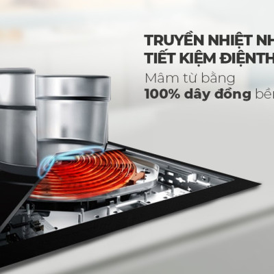 Bếp Đôi Điện Từ Sunhouse SHB98-HP - Hàng Chính Hãng