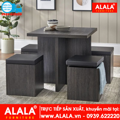 Bộ bàn ăn ALALA940 gỗ HMR chống nước - www.ALALA.vn - 0939.622220
