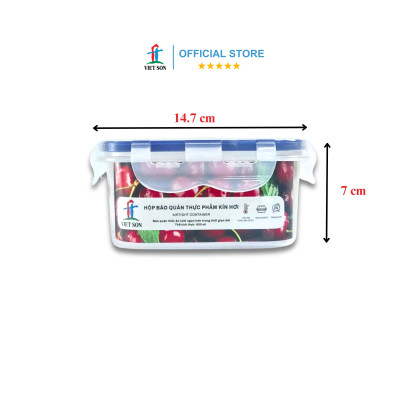 [TẶNG KHAY RÁO NƯỚC] Hộp Đựng Thực Phẩm VIETSON 600ml Nắp Khóa 4 Cạnh Kín Hơi