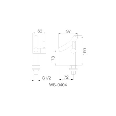 Vòi chậu lạnh - WS-0404 - INOX SUS 304
