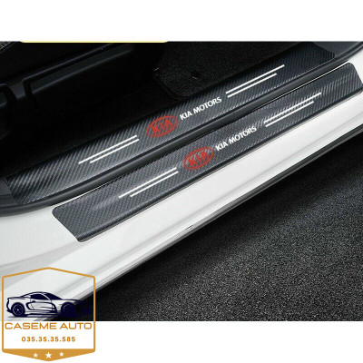 Bộ 9 Miếng Dán Vân Carbon Chống Trầy Xước Bậc Cửa Ô Tô - Hàng Chính Hãng