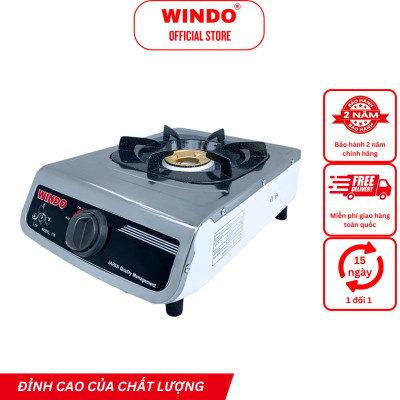 Bếp Gas Đơn Mặt Inox WINDO - 118 ĐG | Bếp gas đơn để bàn điếu gang tiết kiệm gas- Hàng chính hãng