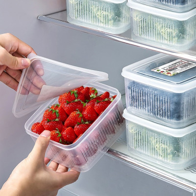 Set hộp thực phẩm 2 lớp bảo quản tủ lạnh, dùng được trong lò vi sóng Nakaya 1.1L - Hàng nội địa Nhật Bản (#Made in Japan)