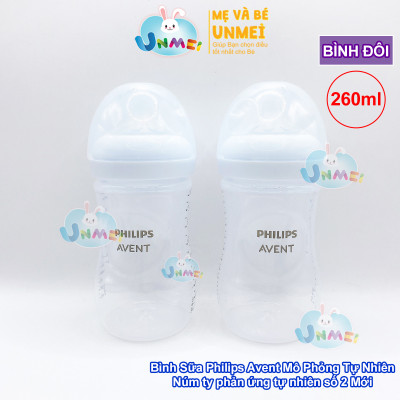 Bình sữa mô phỏng tự nhiên mới hiệu Philips Avent  cho trẻ từ 1 tháng tuổi (260ml-đôi)_SCY903.02