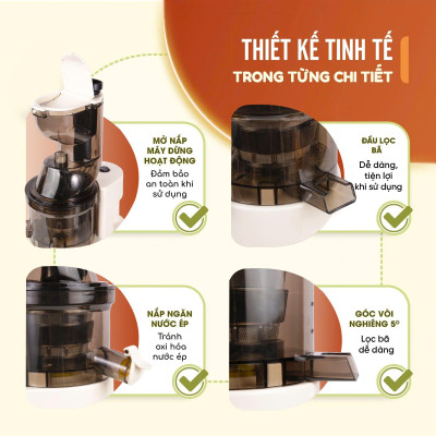 Máy Ép Chậm Trái Cây Nubel NB425 - 500ML, 500W - Ép Kiệt Bã, Giữ Trọn Dinh Dưỡng hàng chính hãng