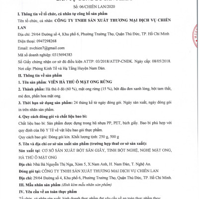 Viên hà thủ ô mật ong rừng Mộc Lan (hũ 500g)