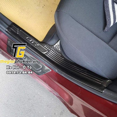 Bộ Ốp bậc cửa, Nẹp bước chân dành cho Honda City 2015-2021 vân Carbon