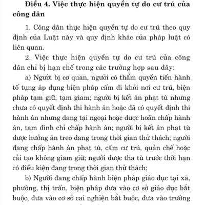 Luật cư trú - bản in năm 2021