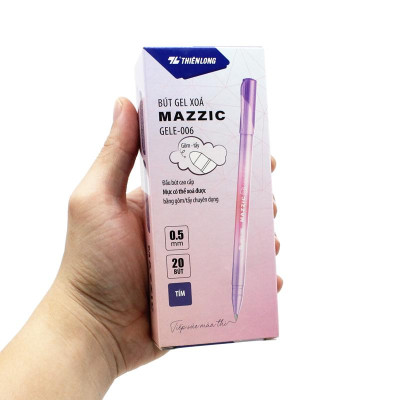 Hộp 20 Bút Gel Xóa Được 0.5 mm - Mazzic Thiên Long GELE-006 - Mực Tím
