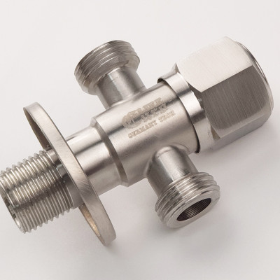 Van chia giảm áp - khóa 2 đường nước Inox SUS 304 Eurolife EL-X30 (Trắng vàng)