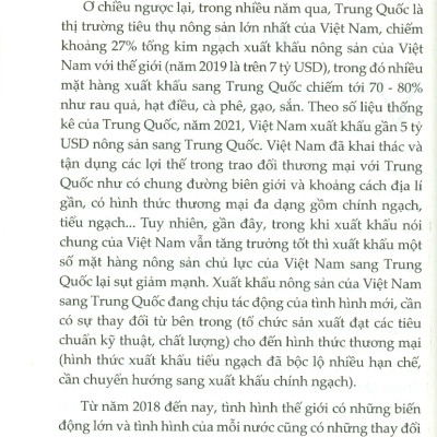Thương Mại Nông Sản Giữa Việt Nam Và Trung Quốc Trong Bối Cảnh Mới (Sách chuyên khảo) - TS. Nguyễn Thị Phương Hoa (Chủ biên)