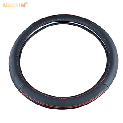 Bọc vô lăng cao cấp Honda màu đen đan đỏ chất liệu da thật 100%, khâu tay thủ công size M phù hợp các loại xe - Nhãn hiệu Macsim mã 8477