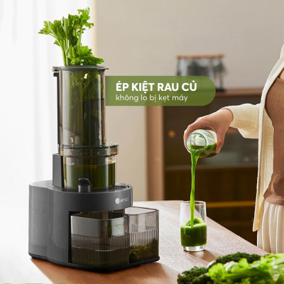 Máy ép chậm Elmich JEE-8759, công suất 240W mạnh mẽ ép kiệt bã, giữ lại chất dinh dưỡng và hương vị trong trái cây,độ ồn dưới 58dB, ép kiệt tới 98% - Hàng chính hãng