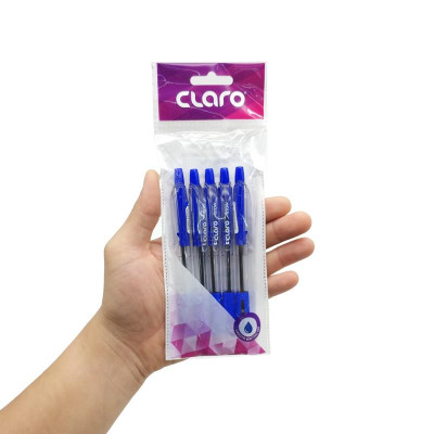 Vỉ 5 Bút Bi Claro Arrow 0.7 mm - Mực Xanh