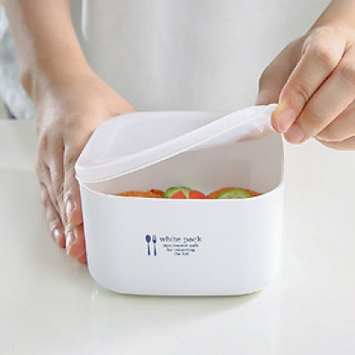 Hộp đựng thực phẩm Nakaya White Pack có nắp gioăng silicon - Nội địa Nhật Bản