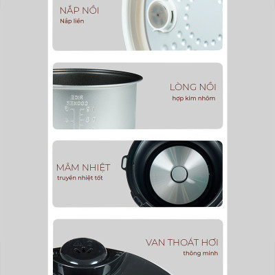 Nồi Cơm Điện HAMM HRC-1203 (1.2 lít) - Hàng Chính Hãng