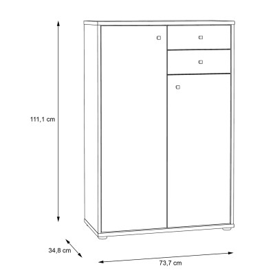 TỦ ĐỒ ĐA NĂNG HIỆN ĐẠI 2 CÁNH ECOFURNIX GT2128 