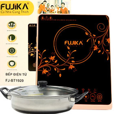  Bếp Điện Từ Đơn 2000W FUJIKA FJ-BT1920 Kèm Nồi Lẩu Inox Điều Khiển Cảm Ứng Mặt Kính Cao Cấp-Hàng Chính Hãng 