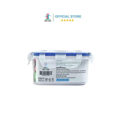 [TẶNG KHAY RÁO NƯỚC] Hộp Đựng Thực Phẩm VIETSON 600ml Nắp Khóa 4 Cạnh Kín Hơi