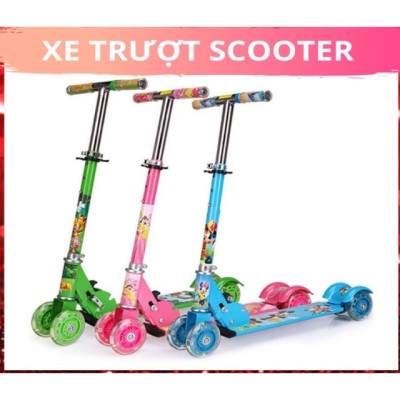 Xe Trượt Scooter Bằng Sắt Cho Bé Bánh Xe Có Phát Sáng Đèn Khi Chạy