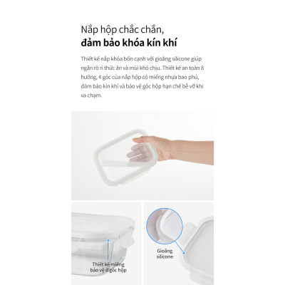 Hộp bảo quản thủy tinh LocknLock BLANC - Hộp vuông