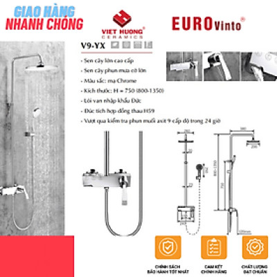BỘ SEN TẮM ĐỒNG THAU NÓNG LẠNH EUROVINTO CAO CẤP MÃ V9-FX