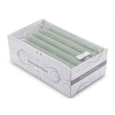 Hộp 15 cây nến thơm thẳng Quang Minh Candle FTRAMART EDC2317 cao 15cm (Xanh lá)
