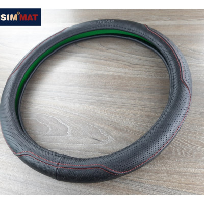 Bọc vô lăng cao cấp Macsim mã L612 mới chất liệu da thật - Khâu tay 100% size M màu đen