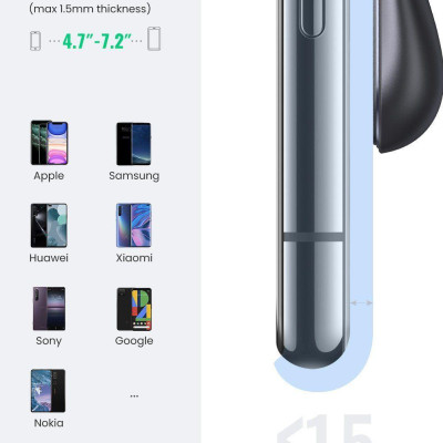 Ugreen UG80712LP290TK Màu Đen bằng nhôm Giá đỡ từ tính điện thoại trên ô tô - HÀNG CHÍNH HÃNG