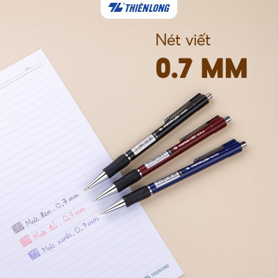 Combo 5-10-20 Bút Bi Thiên Long Metal Clip TL-036 đầu bi 0.7mm