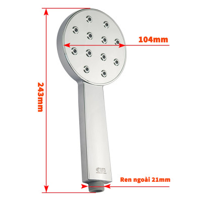 Tay sen 1 chế độ phun nhựa ABS mạ chrome với dòng chảy độc đáo massage làn da Eurolife EL-H120